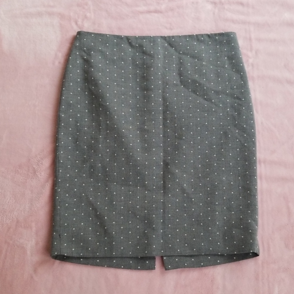 The Limited grey polka dot pencil skirt
